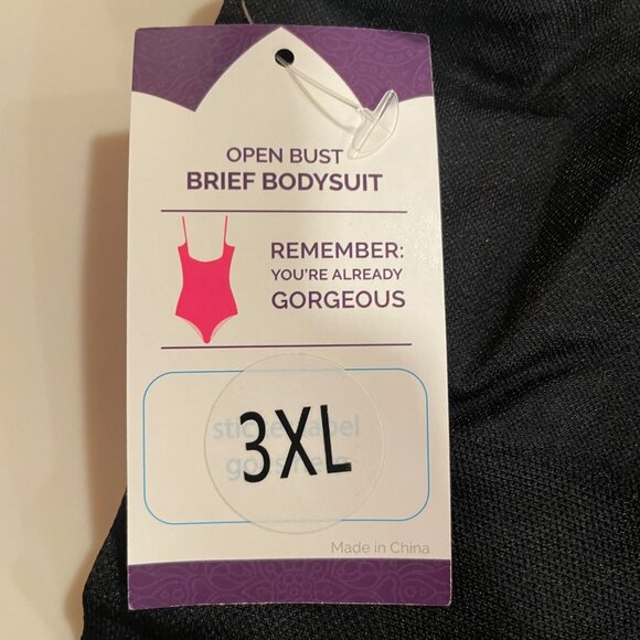 Shapermint Empetua Open Bust Brief Bodysuit Shapewear Black Sz 3XL 73003 - Picture 6 of 6